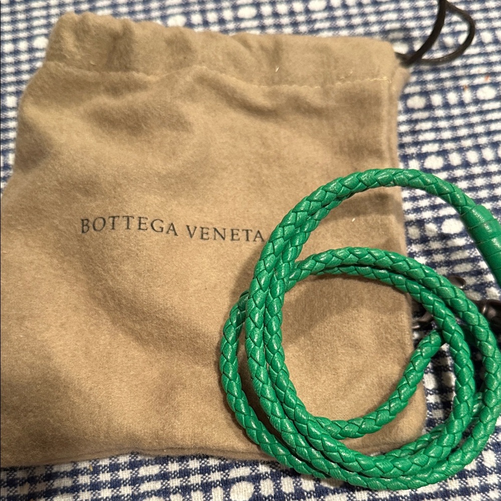 Bottega Veneta Green Braided Leather Accessory